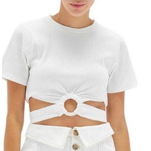 MINKPINK Ribbed Wrap Shirt